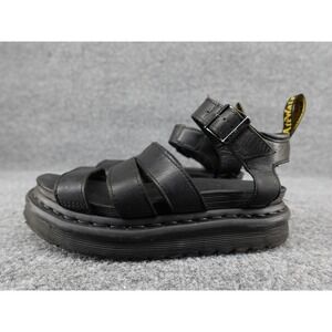 Dr. Martens Blaire Sandals Womens 5 Black Platform Gladiator Strappy Leather